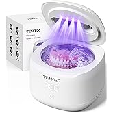 Ultrasonic Retainer Cleaner Machine, 49kHz Dental Cleaning Pod for Night Guards, Mouth Guards, Aligner, Braces, Toothbrush, Jewelry, Dentures, Ultrasonic Cleaner for Oral Dental Care, 220ML, White