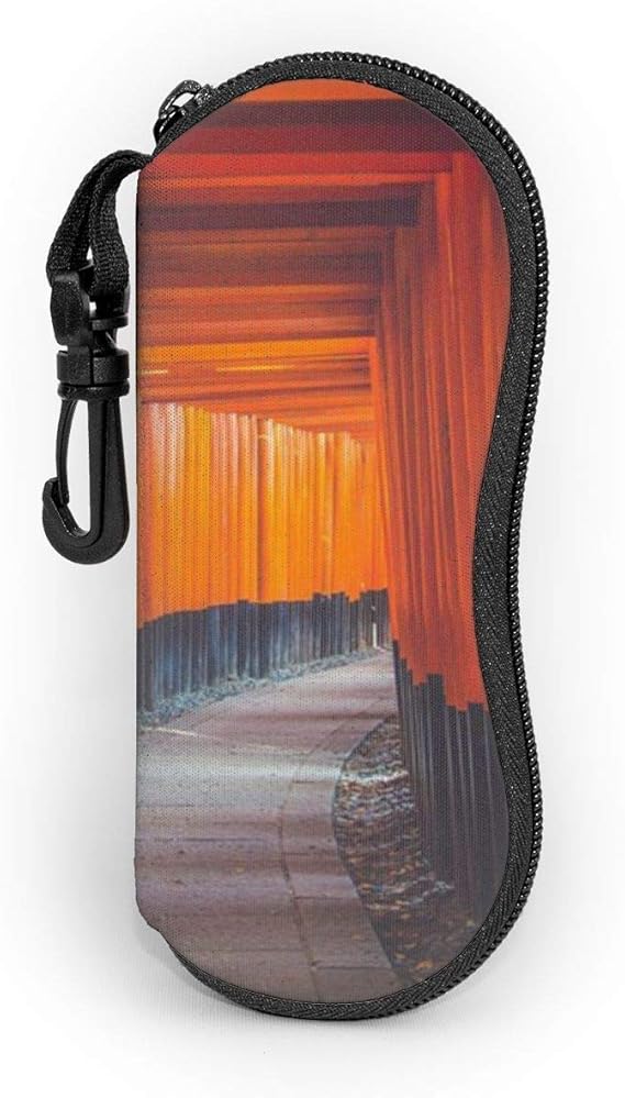 Amazon 眼鏡ケース 落書き ストライプ メガネケース 眼鏡ポーチ 小物入れ コンパクト 筆箱 フック付き ファスナー式 眼鏡小物 通販