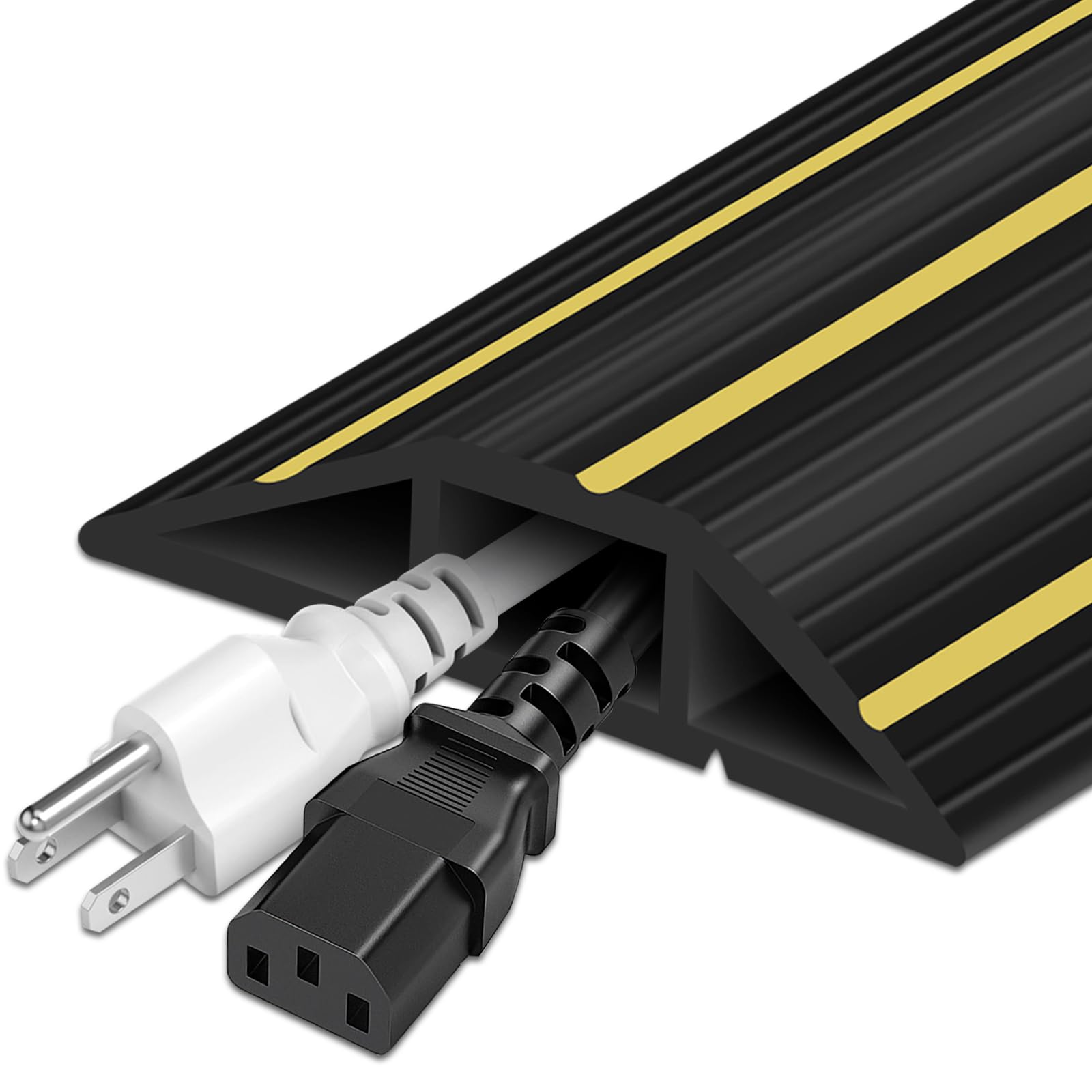 1.5M Floor Cable Cover Outdoor Cable Protector Rubber Floor Wire Covers 3 Cord Channels Floor Cable Tidy