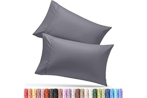 Pillow Covers by Utopia Bedding - Queen Size 2-Pack – Soft Brushed Microfiber – Perfect for Hospitals, Hotels, Guest Rooms – Oeko-TEX Certified, 20x30 Inches (Grey)