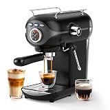 XIXUBX Espresso Machine, 20 BAR Pump Temperature Control, Compact Espresso Maker with Steam Milk Frother, Professional Coffee Makers for Home, Cappuccino, Latte, Gifts for Coffee Lover, Black