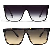 OSAGAMA Luxury Square Sunglasses for Women Men Unisex Lightweight Trendy Flat Top Sun Glasses Shades