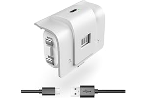 6AMLIFESTYLE Rechargeable Xbox Battery Pack Compatible with Xbox Series X|S, Xbox One/One S/One X/Elite Controllers, 1400mAh Xbox Controller Battery Pack Rechargeable with USB Cable, Play While Charging,White