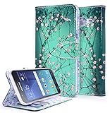 Samsung Galaxy J36 / J36V / J3 (2016) / J3 V / Sky / Sol / Amp Prime / Express Prime Case, NageBee [Kickstand Feature] Premium PU Leather Flip Fold Wallet Case with [ID&Credit Card Slot] - Plum