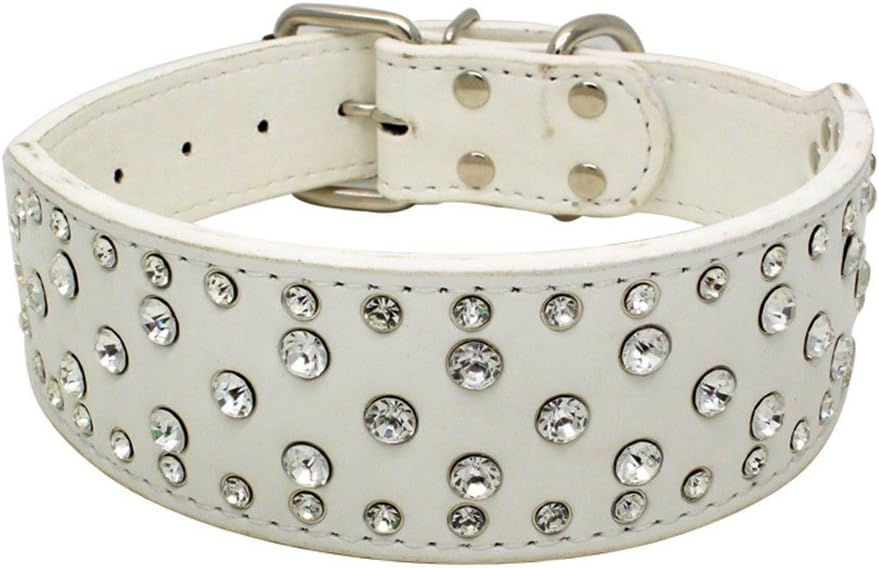 BTDCFY Rhinestones Dog Collars2" Width Bling Crystal