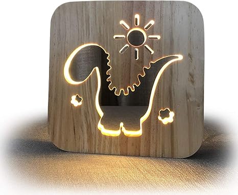 hueco con forma de dinosaurio de madera lampara de noche para ninos bebe nino vivero luz de noche lampara de cama home decor de noche creativo
