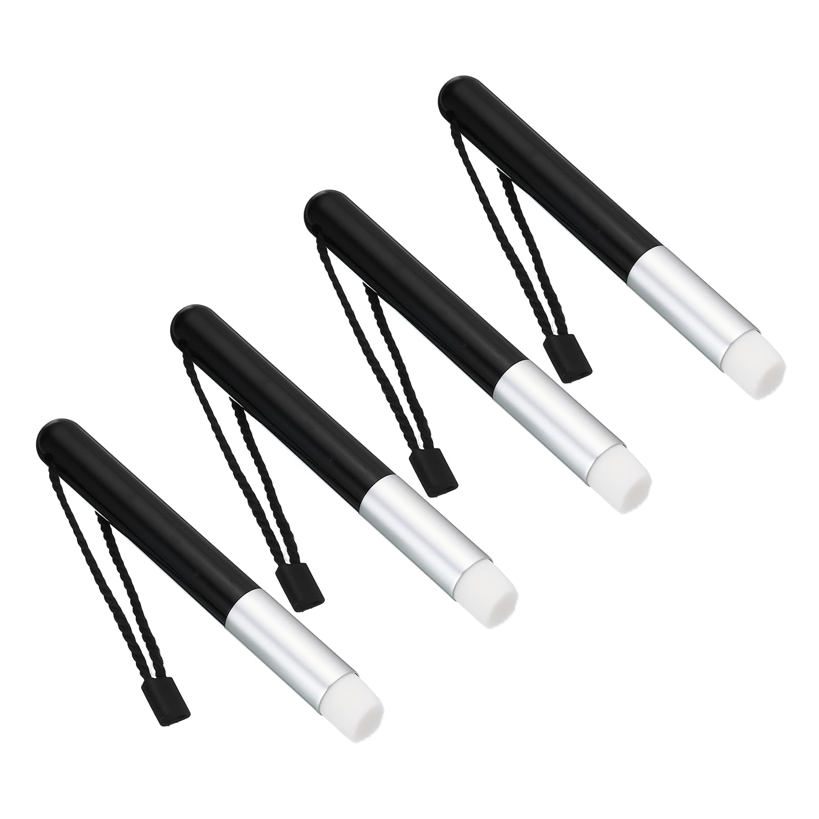 PATIKIL Ink Blending Brushes Mini for Card Making, 4 Pcs Small Ink Painting Blending Brushes Tool for Craft Drawing Stamping DIY, Black Silver