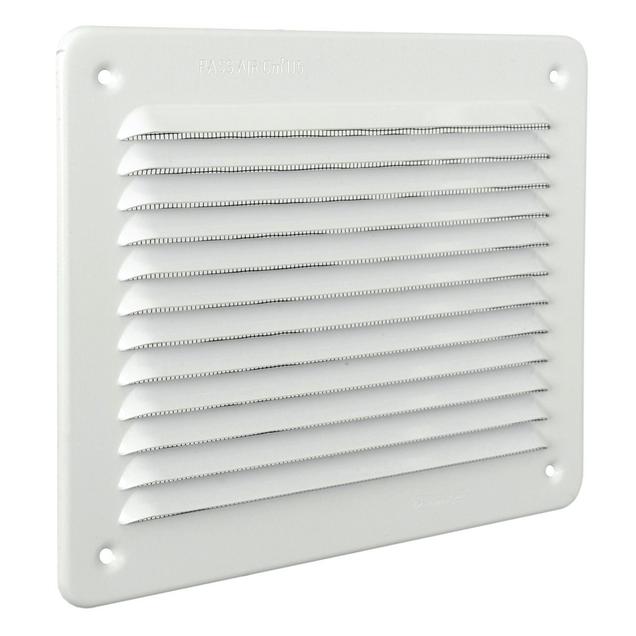 La Ventilazione LBR1916AB Pull on Rectangular Ventilation Grille, White Aluminium, 193x165 mm
