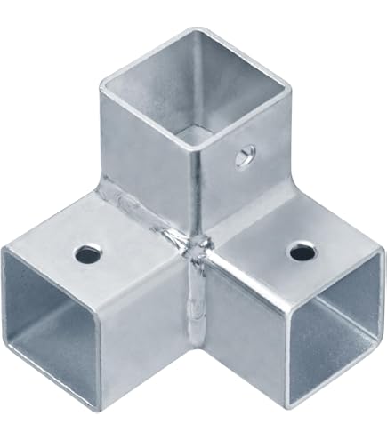 4 Conectores De Tubo Cuadrado De Acero Inoxidable - 30 Mm Interior, Para Estructuras, Vallas O Estantes