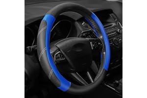 Didida Microfiber Leather Steering Wheel Cover Sporty Car Wheel Cover for Men and Women Universal 14 1/2 inch to 15 inch Breathable for Car Truck SUV Jeep Blue