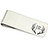 Antlers Money Clip Personalized Men's Wallet Initials Woodsman Deer Initials Money Wallet Personal Money Wallet Clip Dad Grandpa Antler Buck ANTLERS-MONEY