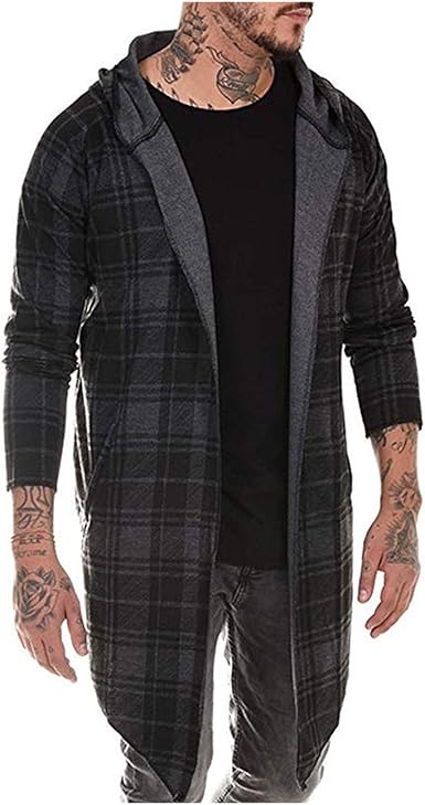 black longline hooded cardigan