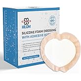 Hilom Silicone Foam Dressing 7x7 Inches with Adhesive Border (5 Pack) Waterproof Dressing | Moist to Heavily Draining Wounds Including Pressure Ulcer, Burns, or Lacerations | Latex Free