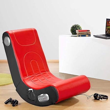 Monsterzeug Soundsessel - rot, Sessel mit integrierten Lautsprechern, Musiksessel aus Kunstleder, Stuhl für Gamer mit Musikbo