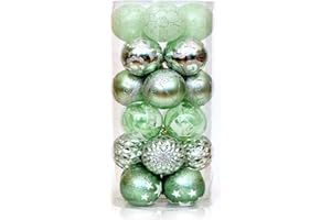 S_SSOY 6cm/2.36" 24Pcs Christmas Ball Ornaments Baubles Shatterproof Xmas Tree Hanging Balls Decorations Perfect for Holiday 