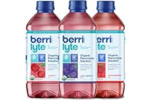 BERRILYTE Berri Lyte Plant Based Organic Electrolyte Solution – Pediatric Rehydration Drink – Low Sugar 3 Flavor Variety Pack, 1 L, 6ct