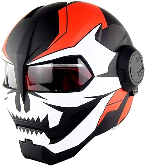 Amazon Co Jp オートバイのヘルメットのフルリバーシブルユース大人のためのサンバイザーフォーシーズンズユニバーサルとアニメ 漫画オートバイストリートバイクレーシングヘルメット Devil L スポーツ アウトドア