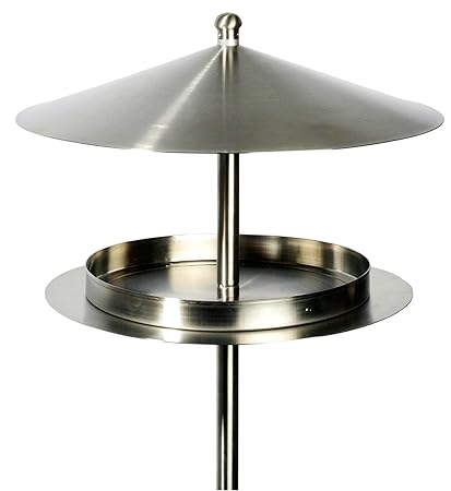 Luxus-Vogelhaus Design Vogelfutterhaus für Wildvögel aus Edelstahl mit Ständer oder zum Aufhängen