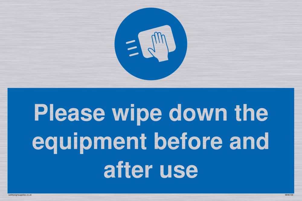Please wipe down the equipment before and after use