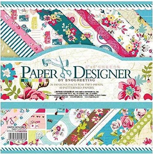 Blueink Set of 40 Thick Beautiful Pattern Design Printed Papers for Art n Craft (8x8 Inch) (SWEET LIFE)