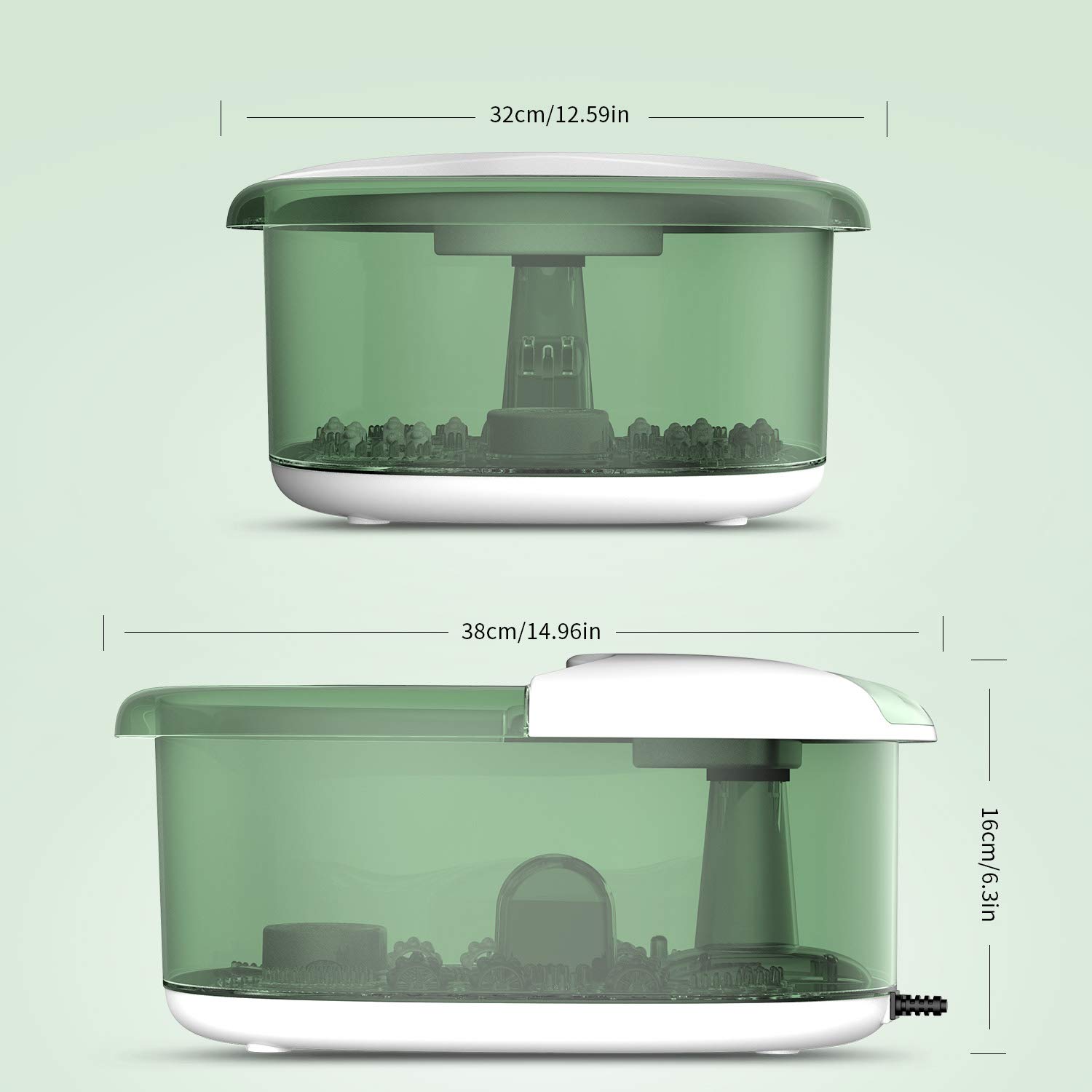 Turejo Foot Spa/Foot Bath Massager with Heat, Bubbles,14 Massage Rollers, Temperature Control, Pumice Stone and Medicine Box for Spa Treatment at Home, Fatigue Relief-Neo Mint Green: Beauty