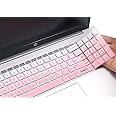 Keyboard Cover Skin Compatible for 15.6 17.3 HP Laptop 15-er/eg/eh 15-fc/fd 17-cn/cp 15z-fc000 15t-fd000 15t-eg300, HP Pavilion 17z 17z-cp000/cp300/cp200 17t-cn300/cn200/cn000 Series (Ombre Pink)