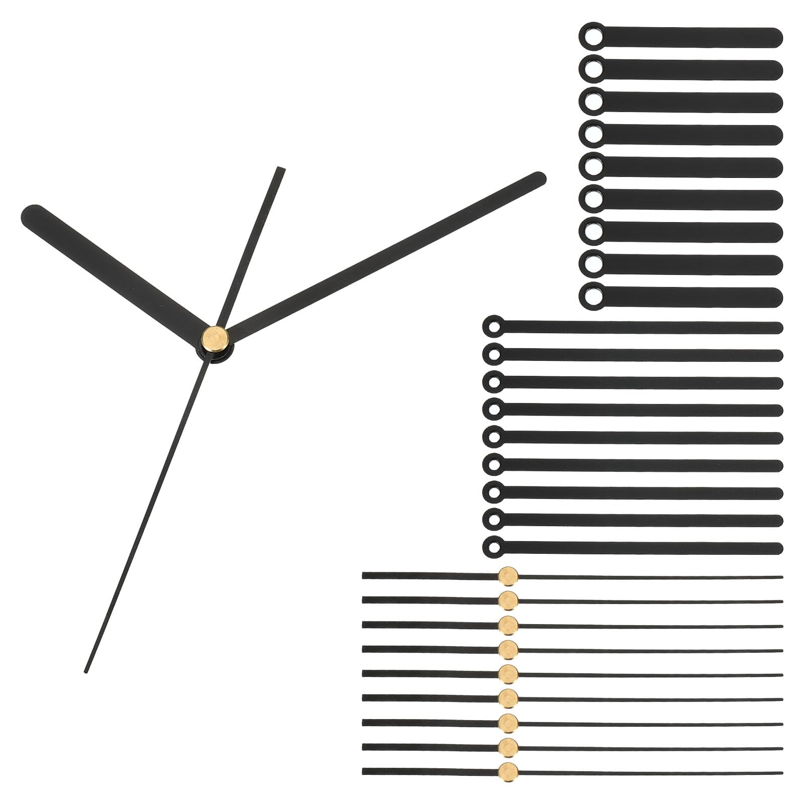 PATIKIL Replacement Clock Hands Kit, 10 Set Replacement Hands for Wall Clock Repair DIY, Black, A05