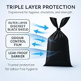 ALIA Black Large Adult Nappy Sacks 200 x 100 Pack Extra Large Easy Tie view 8