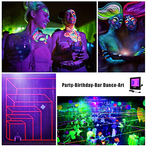 TOPLANET 30W UV Black Light Flood Light Bulb, UV Flood Light IP66 Waterproof Outdoor Stage Light for Blacklight Parties, Fluorescent Poster, Body Paint, DJ Disco Night Clubs, Glow in Dark Party-2 Pack