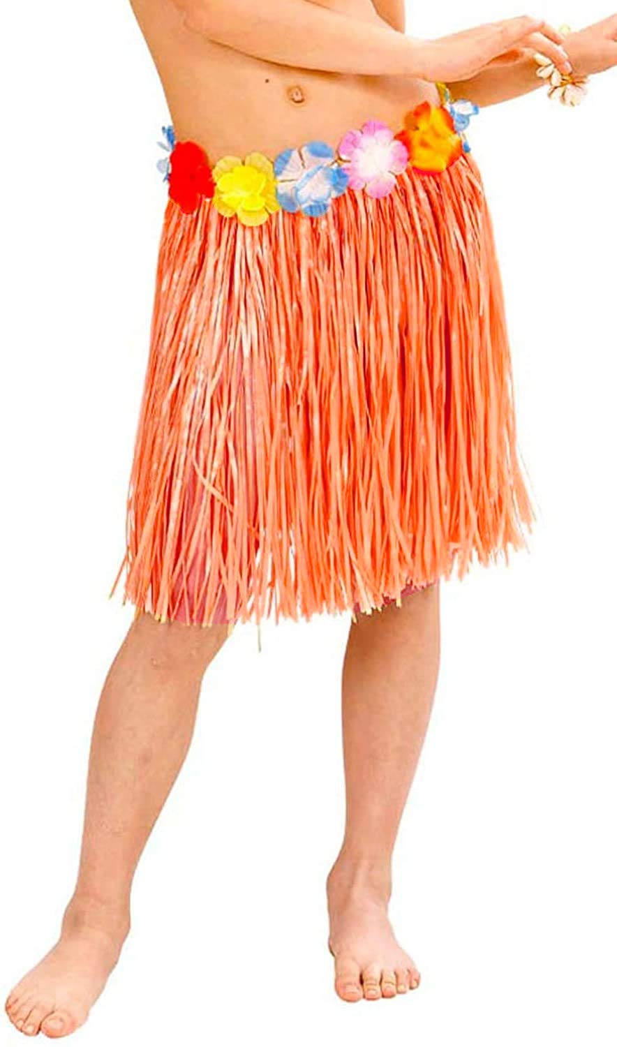 Lovelegis Hawaiian Skirt Skirt Hawaii Moana Vaiana Oceania Accessories Gift Idea Party 40 cm Orange Colour Tropical Beach Exotic Vibrant