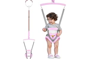 Slevoo Baby Jumper, Baby Door Jumper Quick Set up and Easy-to-use, Fun Bouncer for Active Play for Infant and Toddler, Pink