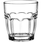Bormioli Rocco Rock Bar 7.25 oz. Juice Stackable Tempered Beverage Glasses for Cold Drinks, Water, and Cocktails, Set of 6, C