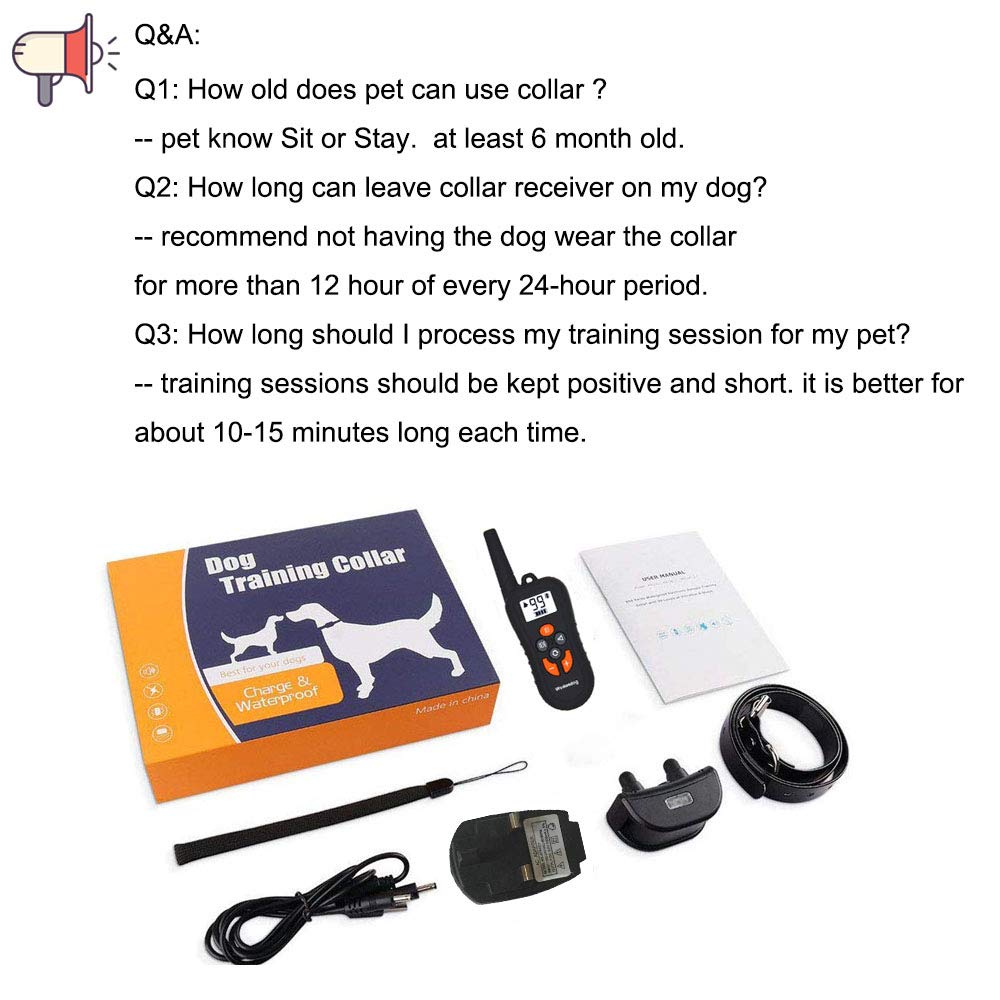 Dog Training Collar Remote – Rechargeable Waterproof Collar Receiver Training Devices with Beep Vibration for All Size Dogs Pet Trainer, Tracking Night Light, 550 Yards Remote Range, Light LCD Screen