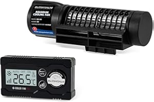 BAOSHISHAN Aquarium Chiller Fan, with AutoTemperature Control and Adjustable 3 Speed, 120° Cross-Flow Air Outlet s Aquarium Cooling Fan Cooler for Tank Home Office