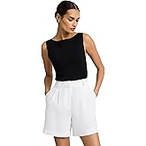 EXPRESS Women’s Relaxed Shorts – High Rise 5" Inseam Soft Cotton Twill Pull-On Style with Stretch and All-Day Comfort