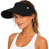 WANDER Wide Brim Sun Visor Hat Foldable Adjustable Outdoor Hat for Women | 4.72"*11"Stiff Brim Blocks Sun,Lightweight Nylon,Fits 19.5"-23",Foldable &amp; Packable,Great For Golf,Beach,Travel,Hiking