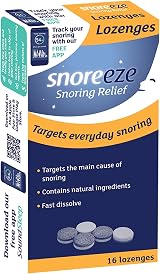 Snoreeze Anti-Snoring Lozenges Mint Pack of 16 - Tones & Lubricates Dry Throat