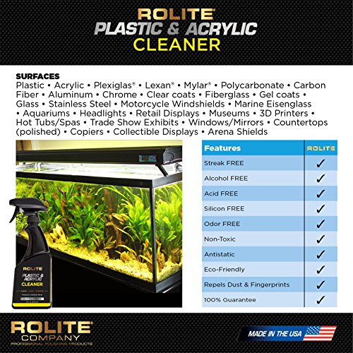 Plastic & Acrylic Cleaner for Motorcycle Windshields, Marine Eisenglass, Headlights, Retail Displays, 3D Printers & Hot Tubs/Spas