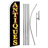 Infinity Republic - Antiques Banner Swooper Flag & Pole Kit - Perfect for Businesses, Shops, Dealerships, Stores, etc!