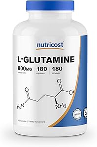 Nutricost L-Glutamine 800mg, 180 Capsules - Gluten Free, Non-GMO