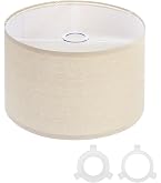 thumbnail image 2 of Uxcell 13 Inch Beige Linen Round Drum Lamp Shade – Fabric, Modern Style 2 of 5