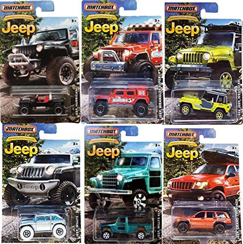 Matchbox Jeep Anniversary Edition Exclusive Set of Six Wrangler / Hurricane / Willys 4x4 / Concept / Grand Cherokee / Superlift