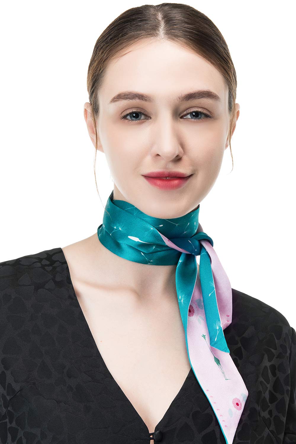 COLD POSH 100 Silk Skinny Scarf Neckerchief for Women Hair Scarf