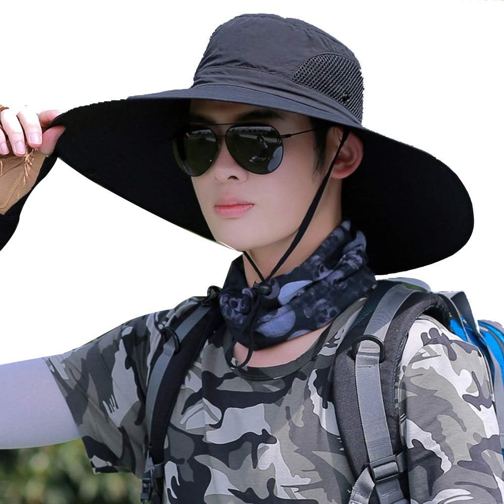 Gorro de pesca con escudo para hombre con solapa para cuello y visera