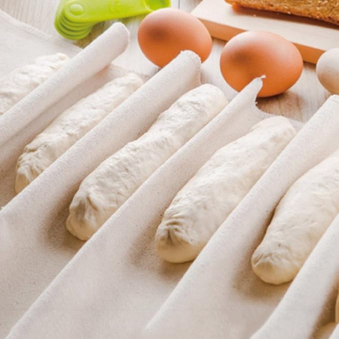 Couche De Boulanger En Lin Bio - Pour Baguettes, Pains Et Ciabatta (taille L, 69x120 Cm)