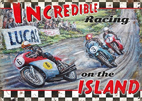 Small (150 x 200mm) Metal Sign - Incredible Racing on the Island