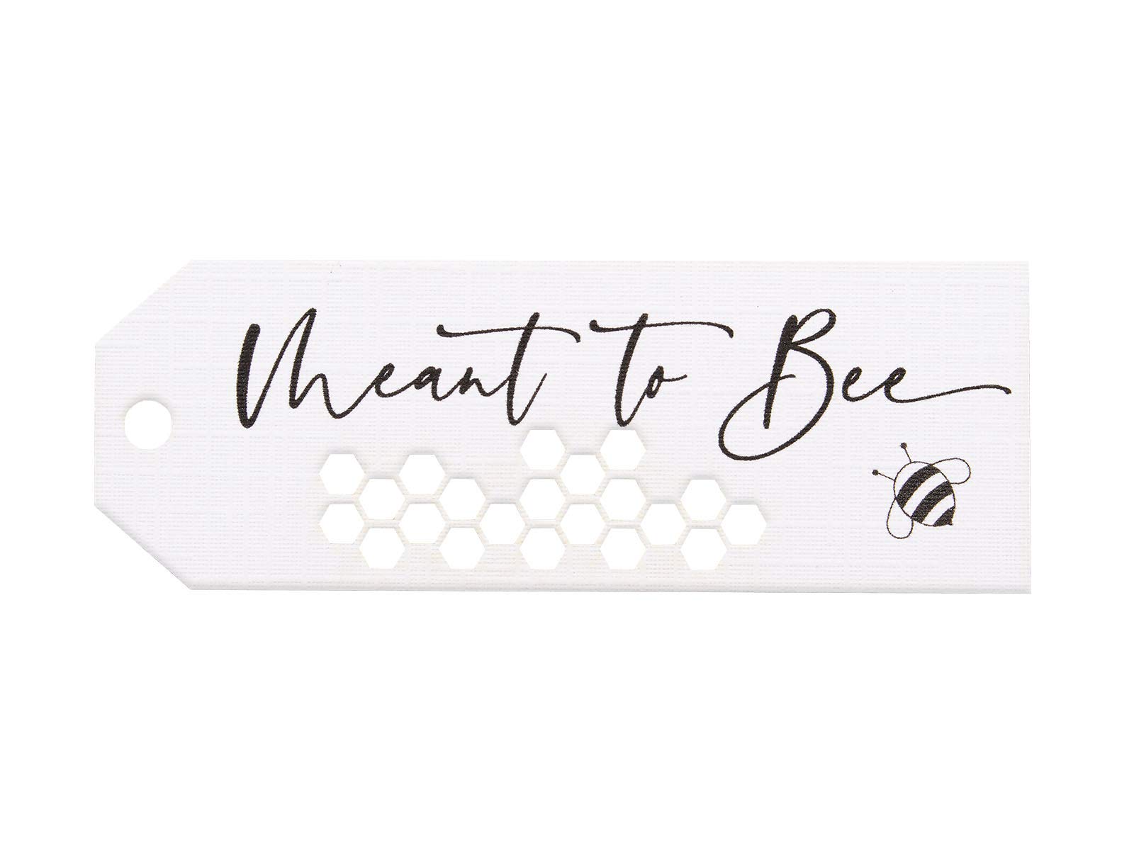 Summer-Ray 50pcs Meant to Bee Wedding Favours Gift Tags Thank You Tags (White Linen)
