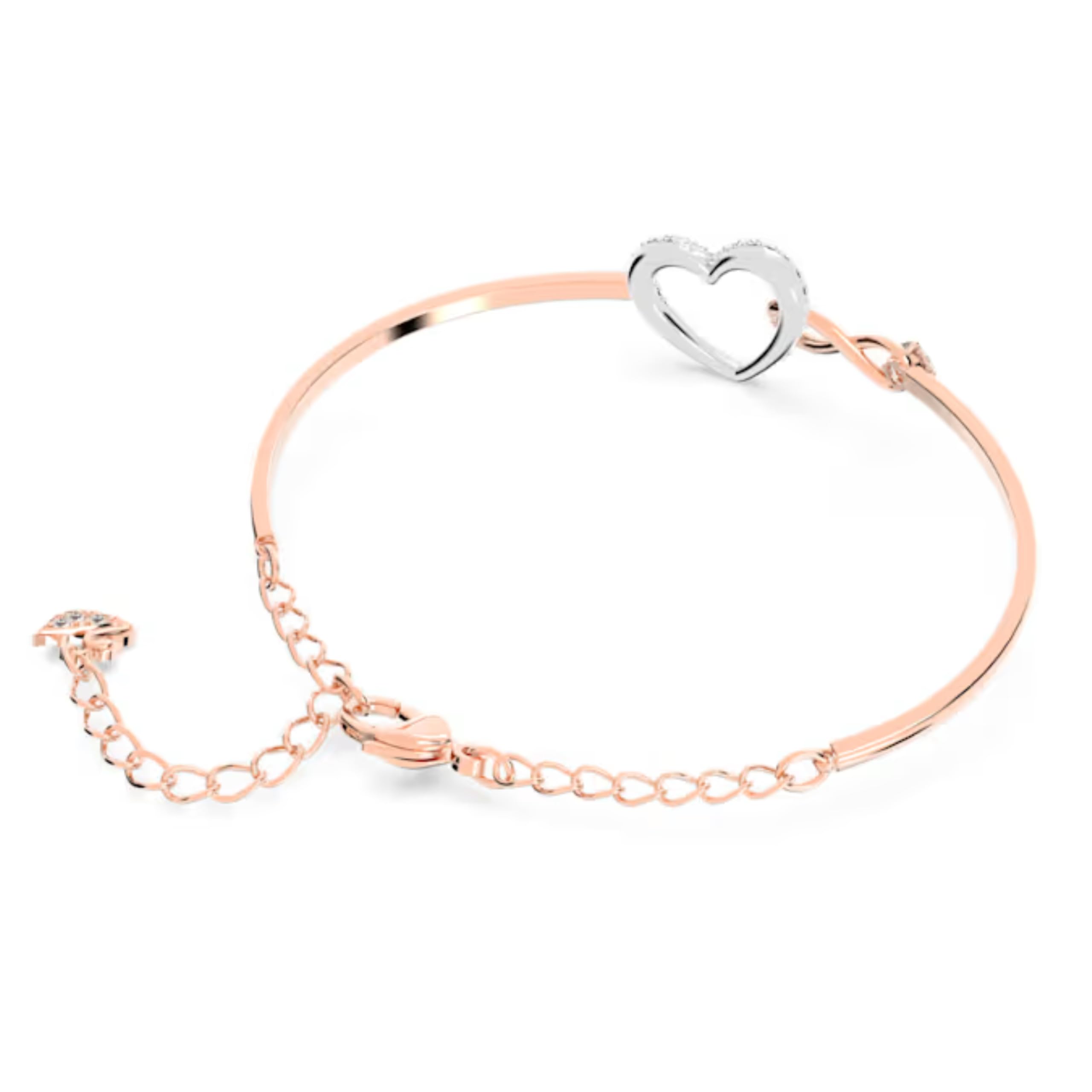 Swarovski Infinity Heart Jewelry Collection, Necklaces and Bracelets, Rose Gold & Rhodium Tone Finish, Clear Crystals