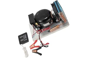 Minhe BD25HC DC 12-24V Refrigerator Air Compressor with Solar Temperature Controller, Air Cooled Refrigeration Unit for Autom