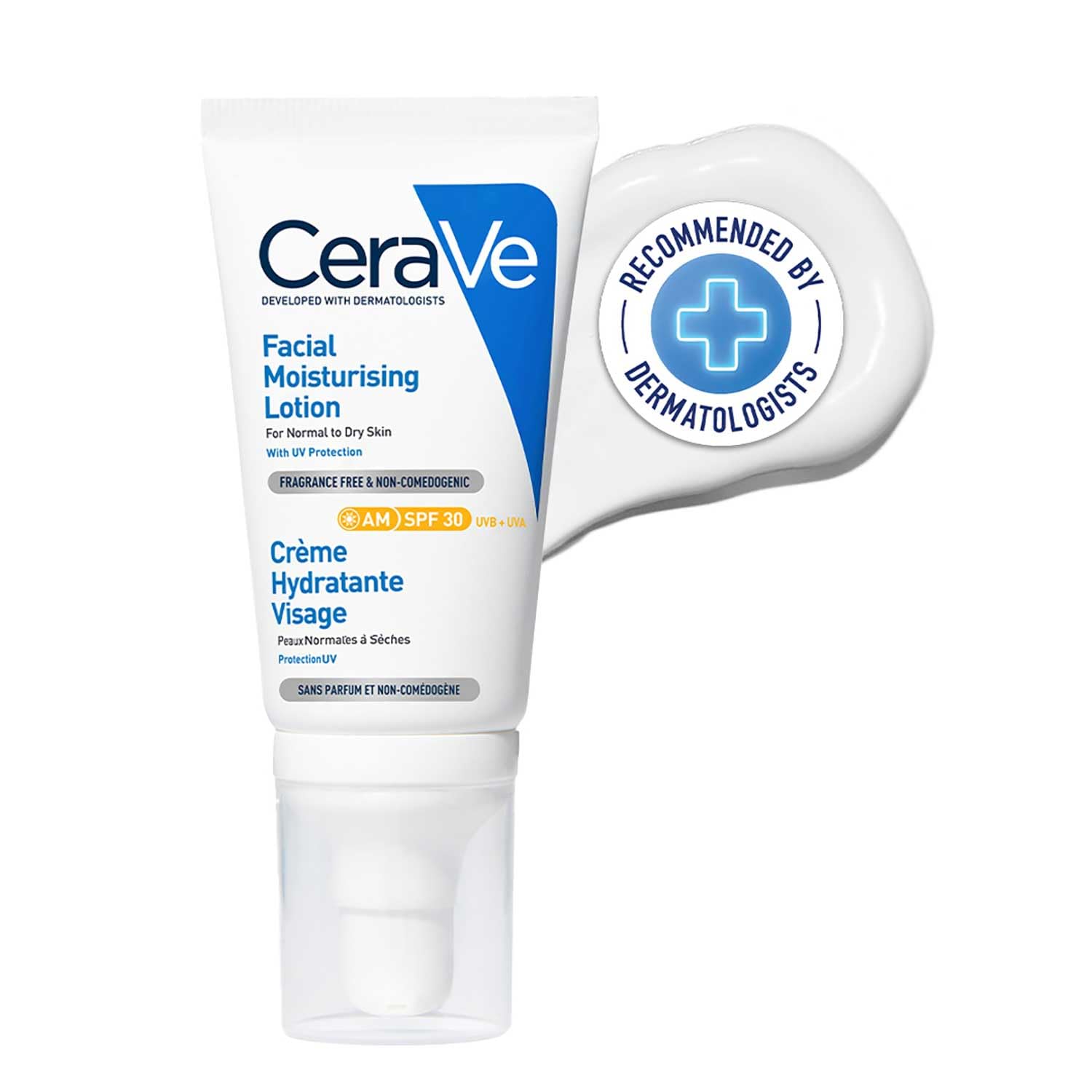 CeraVe AM Facial Moisturising Lotion SPF30 With 3 Essential Ceramides and Hyaluronic Acid, Broad Spectrum UVA/UVB Protection for Normal to Dry Skin, 52ml